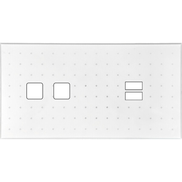 Façade Empreintes POINT Blanc Double Horizontale 2 boutons carrés Chargeur USB - Modelec - 236471M-E4