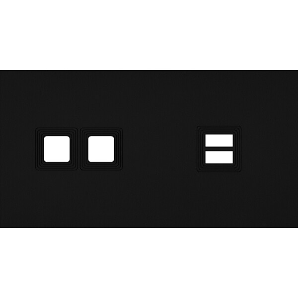 Façade Empreintes VOLUME Noir Double Horizontale 2 boutons carrés Chargeur USB - Modelec - 236472M-E1