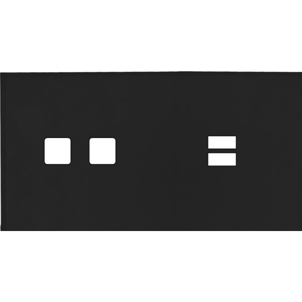 Façade Empreintes ANGLE Noir Double Horizontale 2 boutons carrés Chargeur USB - Modelec - 236472M-E2