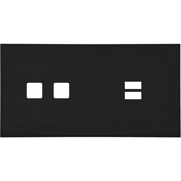 Façade Empreintes POINT Noir Double Horizontale 2 boutons carrés Chargeur USB - Modelec - 236472M-E4