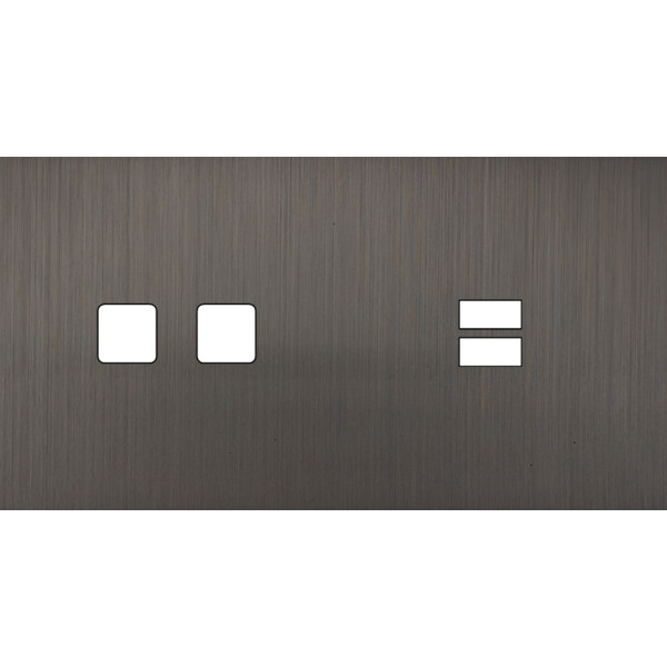 Façade Empreintes PLAN Canon de Fusil Double Horizontale 2 boutons carrés USB - Modelec - 236474M-E0