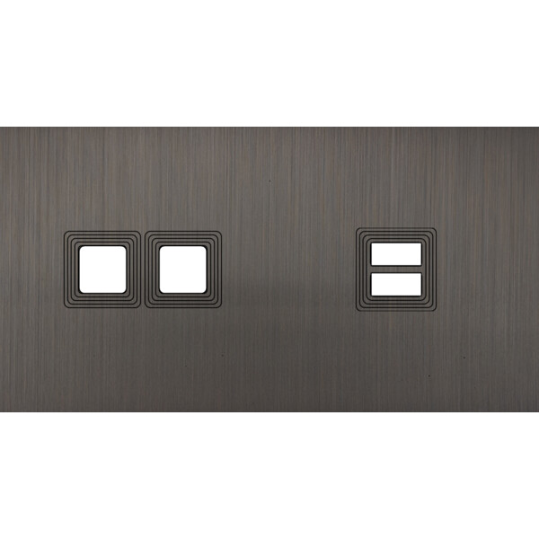 Façade Empreintes VOLUME Canon de Fusil Double Horizontale 2 boutons Carré USB - Modelec - 236474M-E1
