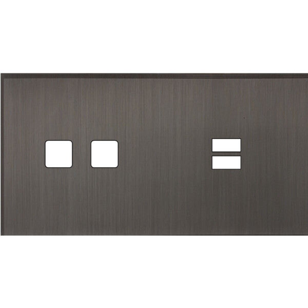 Façade Empreintes ANGLE Canon de Fusil Double Horizontal 2 boutons carrés USB - Modelec - 236474M-E2
