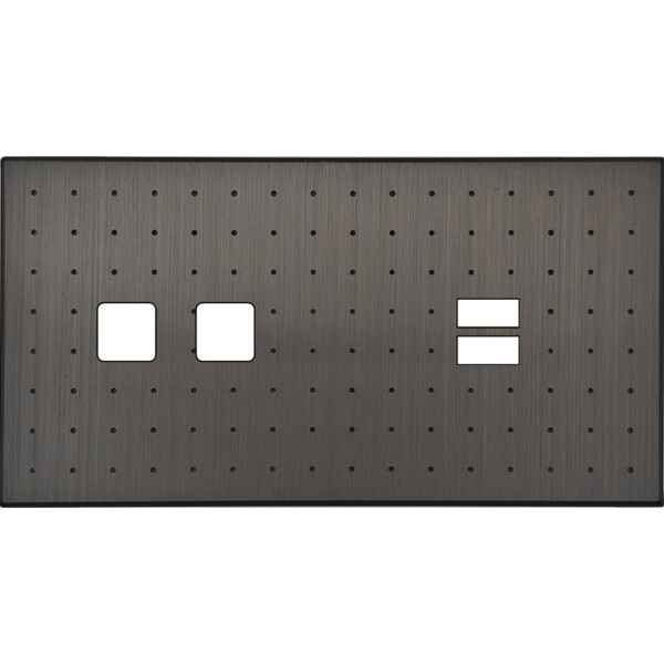 Façade Empreintes POINT Canon de Fusil Double Horizontal 2 boutons carrés USB - Modelec - 236474M-E4