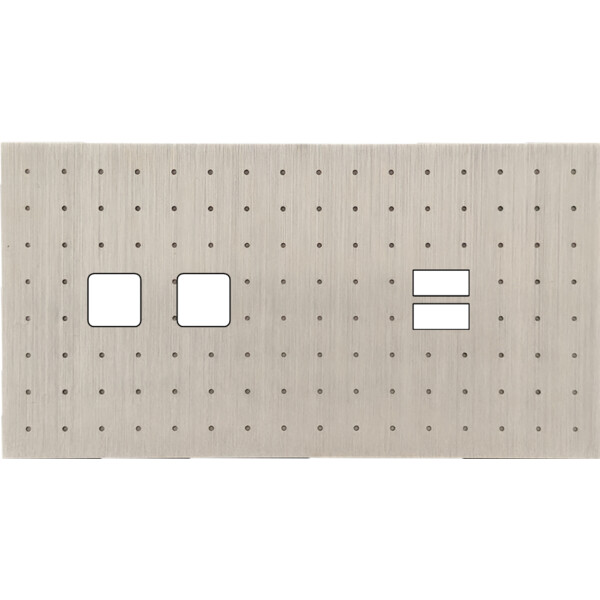 Façade Empreintes POINT Nickel Satiné Double Horizontale 2 boutons carrés USB - Modelec - 236478M-E4