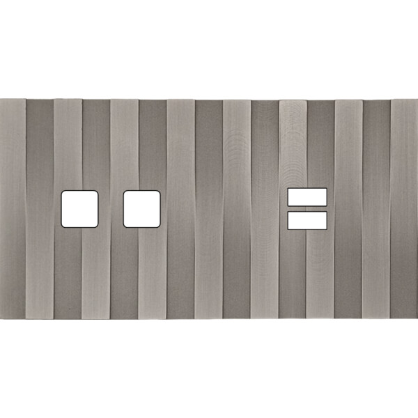 Façade Empreintes LIGNE Nickel Satiné Double Horizontale 2 boutons carrés USB - Modelec - 236478M-E5