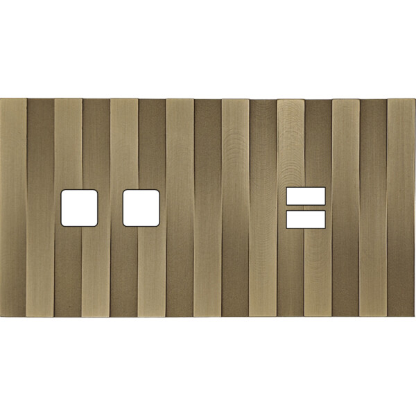 Façade Empreintes LIGNE Laiton Satiné Double Horizontale 2 boutons carrés USB - Modelec - 236479M-E5