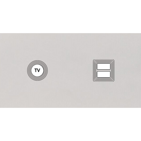 Façade Empreintes VOLUME Blanc Double Horizontale Prise TV Chargeur USB, magnet - Modelec - 255471M-E1