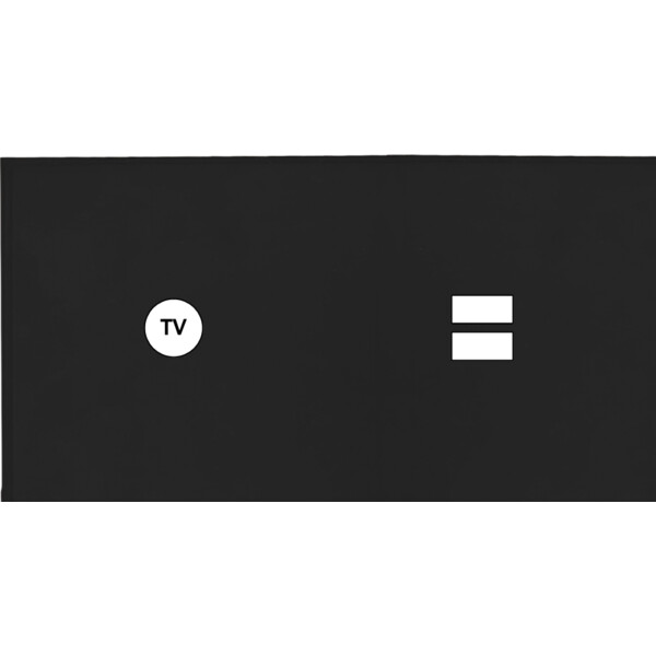 Façade Empreintes ANGLE Noir Double Horizontale Prise TV Chargeur USB, magnet - Modelec - 255472M-E2