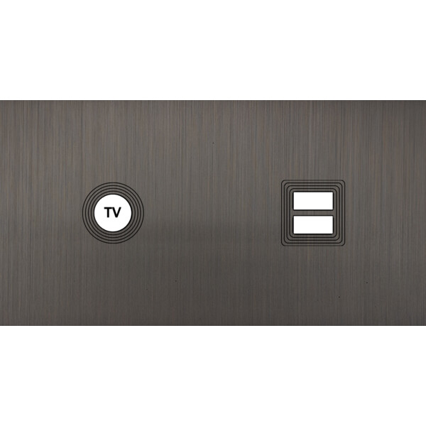 Façade Empreintes VOLUME Canon de Fusil Double Horizontale Prise TV Chargeur USB - Modelec - 255474M-E1