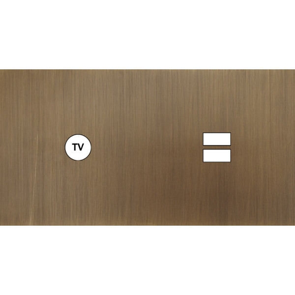 Façade Empreintes PLAN Vieux Bronze Double Horizontale Prise TV Chargeur USB M - Modelec - 255477M-E0