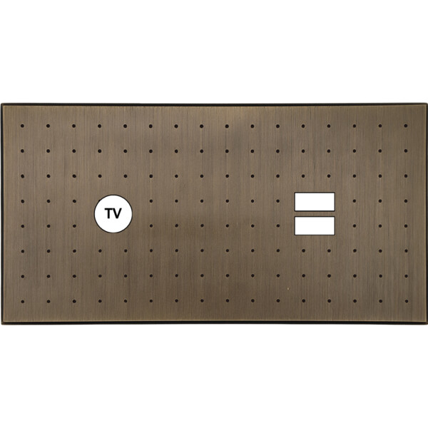 Façade Empreintes POINT Vieux Bronze Double Horizontale Prise TV Chargeur USB M - Modelec - 255477M-E4