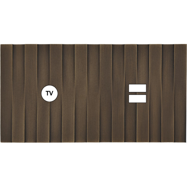 Façade Empreintes LIGNE Vieux Bronze Double Horizontale Prise TV Chargeur USB M - Modelec - 255477M-E5