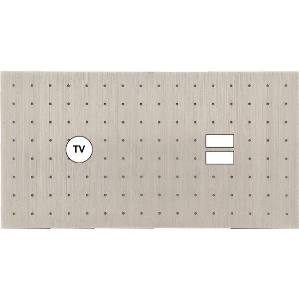 Façade Empreintes POINT Nickel Satiné Double Horizontale Prise TV Chargeur USB M - Modelec - 255478M-E4