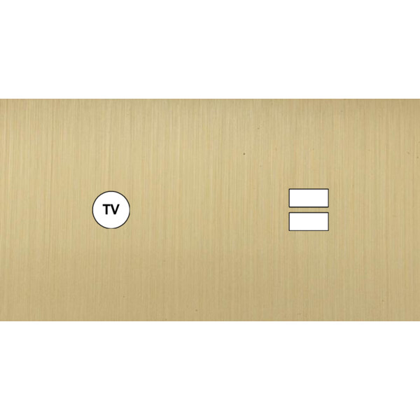 Façade Empreintes PLAN Laiton Satiné Double Horizontale Prise TV Chargeur USB M - Modelec - 255479M-E0