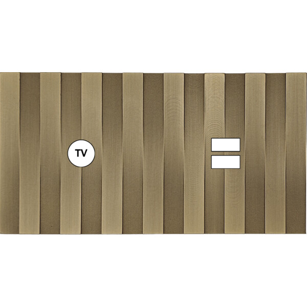 Façade Empreintes LIGNE Laiton Satiné Double Horizontale Prise TV Chargeur USB M - Modelec - 255479M-E5