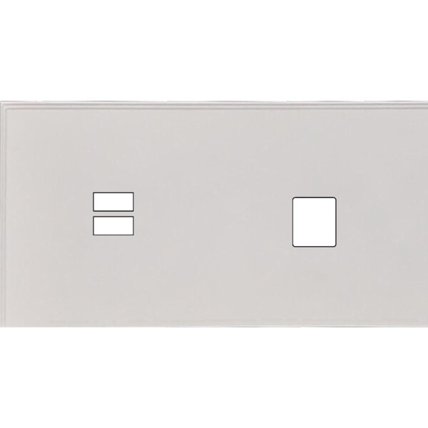 Façade Empreintes ANGLE Blanc Double Horizontale Chargeur USB Média, magnétique - Modelec - 256471M-E2