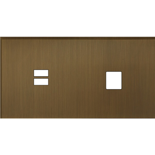 Façade Empreintes ANGLE Vieux Bronze Double Horizontale Chargeur USB Média, mag - Modelec - 256477M-E2