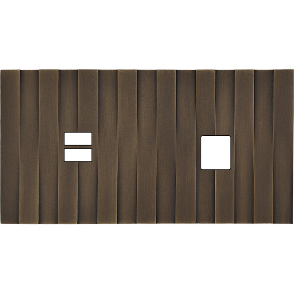 Façade Empreintes LIGNE Vieux Bronze Double Horizontale Chargeur USB Média, mag - Modelec - 256477M-E5