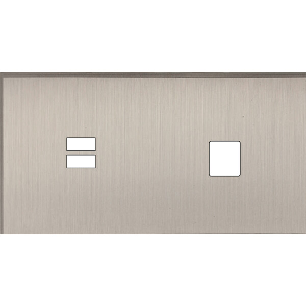 Façade Empreintes ANGLE Nickel Satiné Double Horizontale Chargeur USB Média, mag - Modelec - 256478M-E2