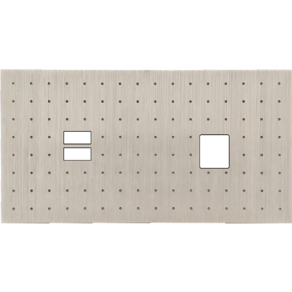 Façade Empreintes POINT Nickel Satiné Double Horizontale Chargeur USB Média, mag - Modelec - 256478M-E4