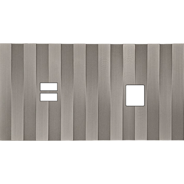 Façade Empreintes LIGNE Nickel Satiné Double Horizontale Chargeur USB Média, mag - Modelec - 256478M-E5
