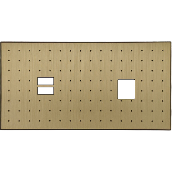 Façade Empreintes POINT Laiton Satiné Double Horizontale Chargeur USB Média, mag - Modelec - 256479M-E4