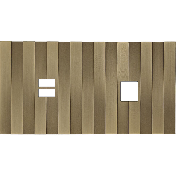 Façade Empreintes LIGNE Laiton Satiné Double Horizontale Chargeur USB Média, mag - Modelec - 256479M-E5