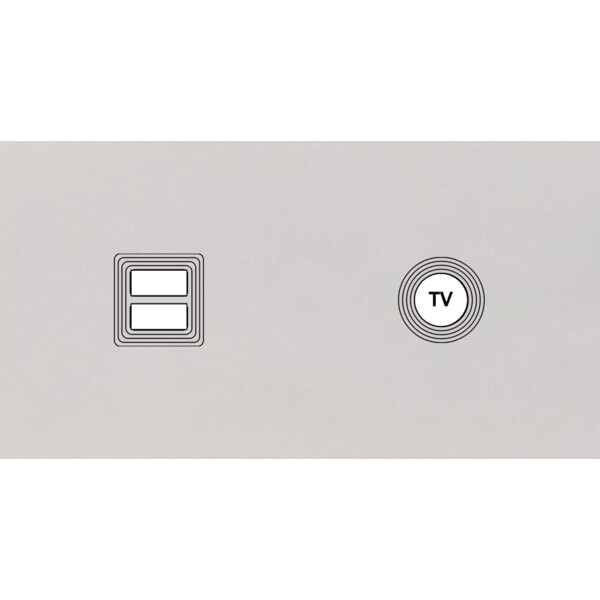 Façade Empreintes VOLUME Blanc Double Horizontale Chargeur USB Prise TV, magnet - Modelec - 257471M-E1