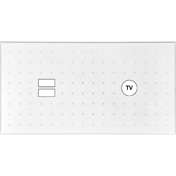 Façade Empreintes POINT Blanc Double Horizontale Chargeur USB Prise TV, magnet - Modelec - 257471M-E4