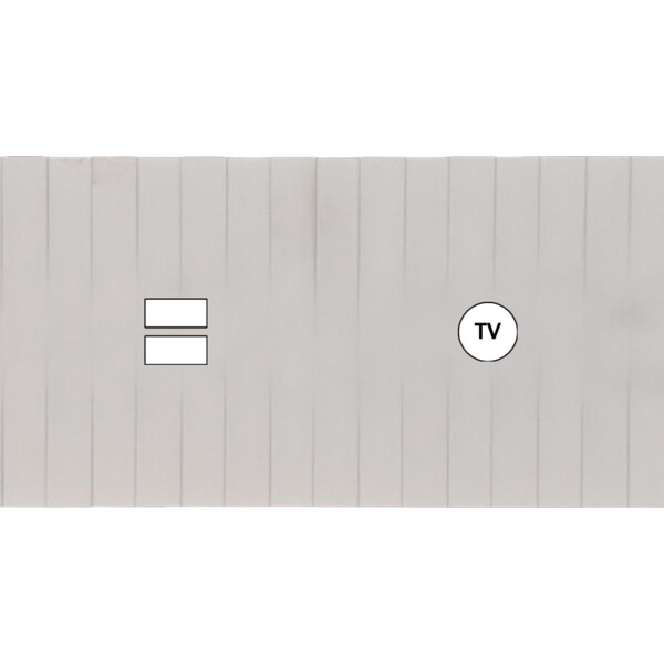 Façade Empreintes LIGNE Blanc Double Horizontale Chargeur USB Prise TV, magnet - Modelec - 257471M-E5