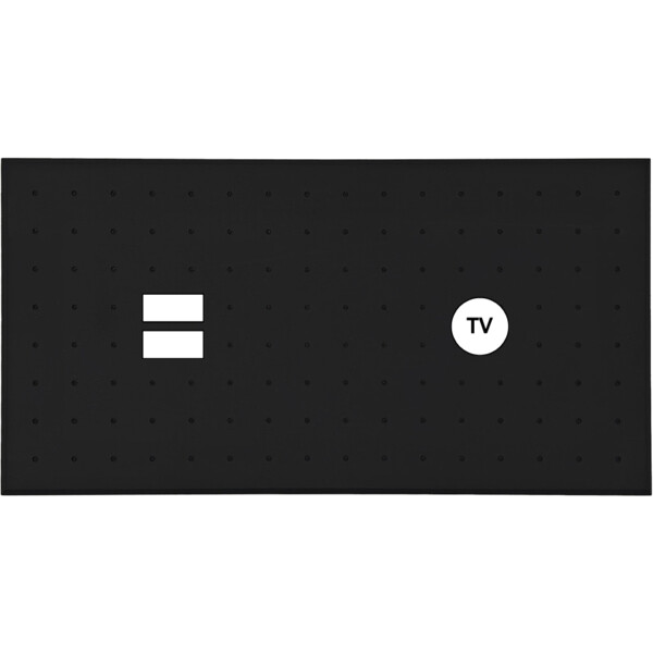 Façade Empreintes POINT Noir Double Horizontale Chargeur USB Prise TV, magnet - Modelec - 257472M-E4