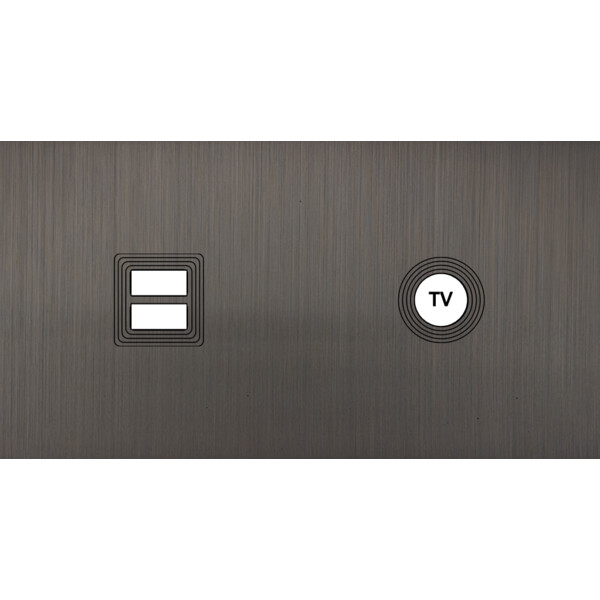 Façade Empreintes VOLUME Canon de Fusil Double Horizontale Chargeur USB Prise TV - Modelec - 257474M-E1