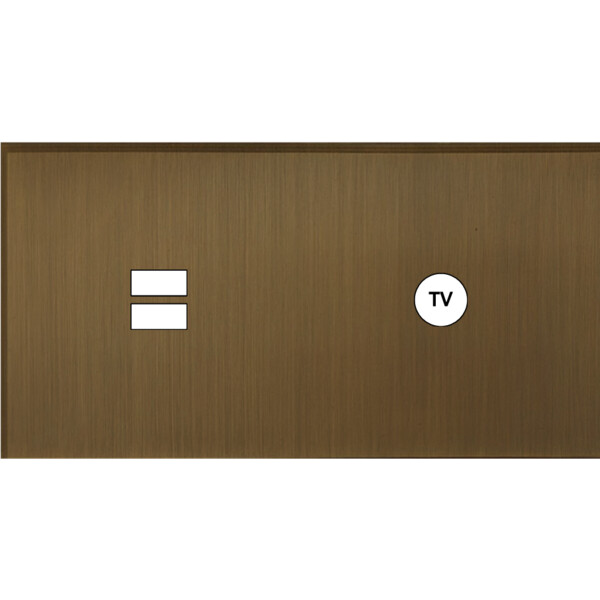 Façade Empreintes ANGLE Vieux Bronze Double Horizontale Chargeur USB Prise TV M - Modelec - 257477M-E2