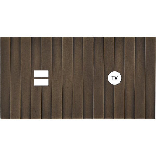 Façade Empreintes LIGNE Vieux Bronze Double Horizontale Chargeur USB Prise TV M - Modelec - 257477M-E5