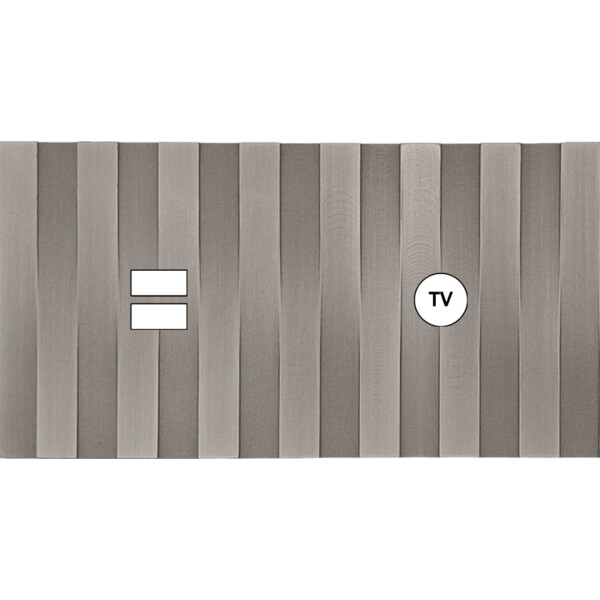Façade Empreintes LIGNE Nickel Satiné Double Horizontale Chargeur USB Prise TV M - Modelec - 257478M-E5