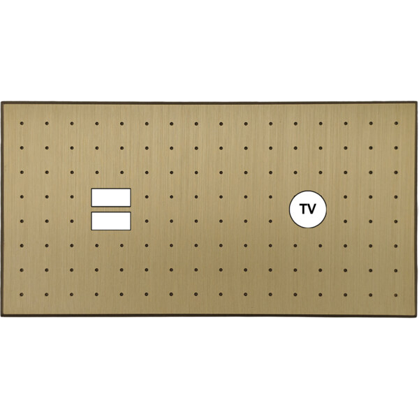 Façade Empreintes POINT Laiton Satiné Double Horizontale Chargeur USB Prise TV M - Modelec - 257479M-E4