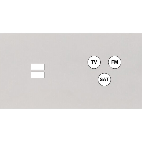 Façade Empreintes PLAN Blanc Double Horizontale Chargeur USB Prise TV FM SAT M - Modelec - 258471M-E0
