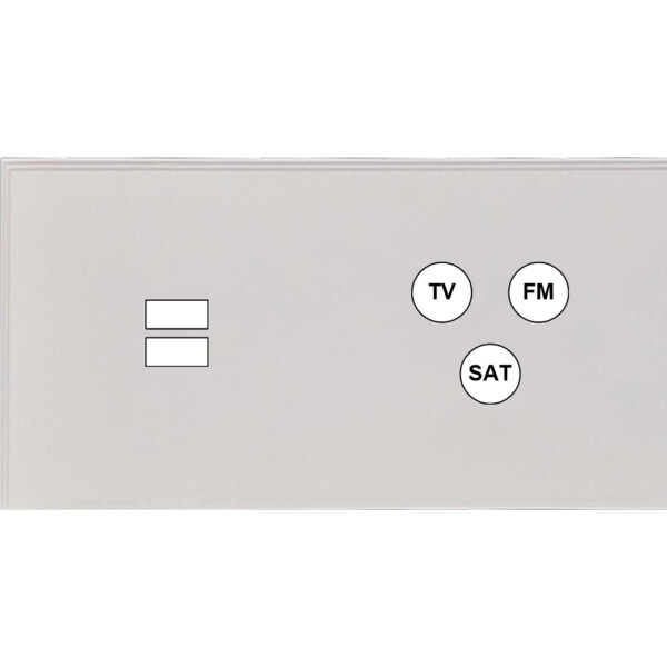 Façade Empreintes ANGLE Blanc Double Horizontale Chargeur USB Prise TV FM SAT M - Modelec - 258471M-E2