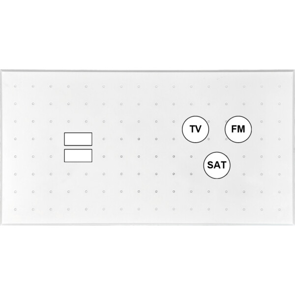 Façade Empreintes POINT Blanc Double Horizontale Chargeur USB Prise TV FM SAT M - Modelec - 258471M-E4