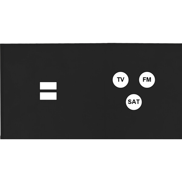 Façade Empreintes ANGLE Noir Double Horiz Chargeur USB Prise TV FM SAT, magnet - Modelec - 258472M-E2