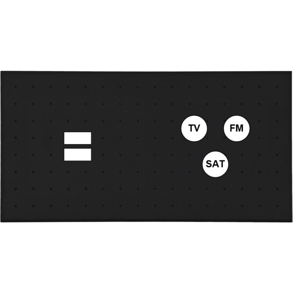Façade Empreintes POINT Noir Double Horiz Chargeur USB Prise TV FM SAT, magnet - Modelec - 258472M-E4