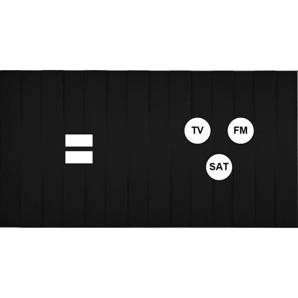 Façade Empreintes LIGNE Noir Double Horiz Chargeur USB Prise TV FM SAT, magnet - Modelec - 258472M-E5