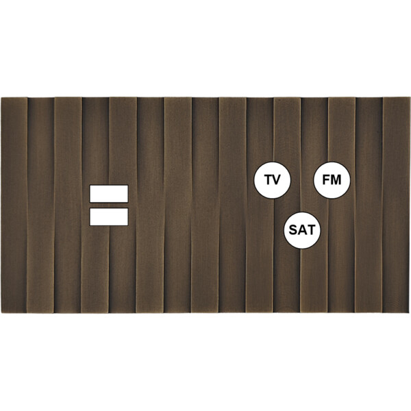 Façade Empreintes LIGNE Vieux Bronze Double Horiz Chargeur USB Prise TV FM SAT M - Modelec - 258477M-E5