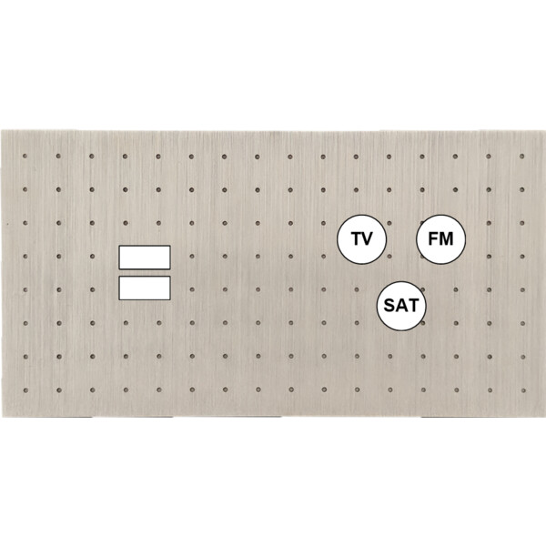 Façade Empreintes POINT Nickel Satiné Double Horiz Chargeur USB Prise TV FM SAT - Modelec - 258478M-E4