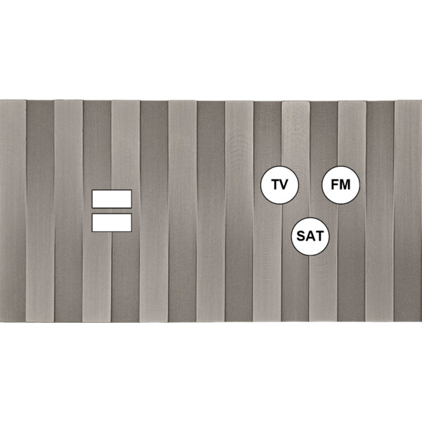Façade Empreintes LIGNE Nickel Satiné Double Horiz Chargeur USB Prise TV FM SAT - Modelec - 258478M-E5