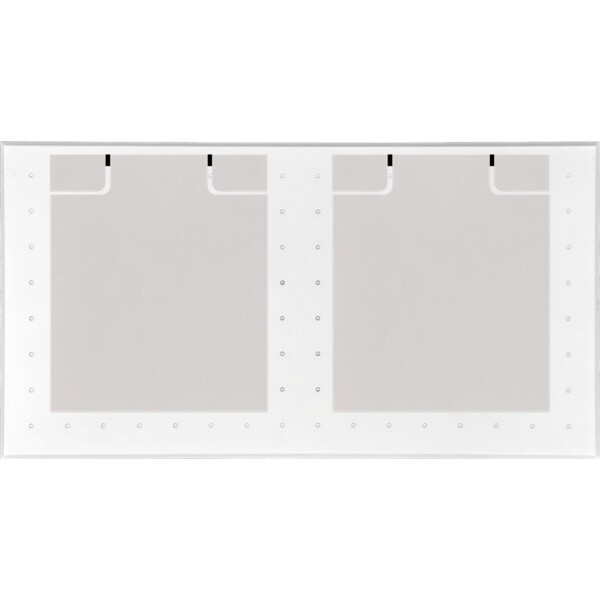 Façade Empreintes POINT Blanc Double Horizontale 2 prises à clapet, mag - Modelec - 260471M-E4CL