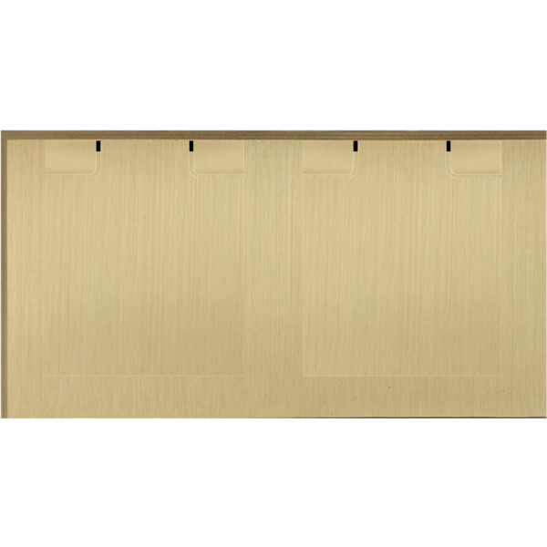 Façade Empreintes ANGLE Laiton Satiné Double Horizontale 2 prises à clapet, mag - Modelec - 260479M-E2CL