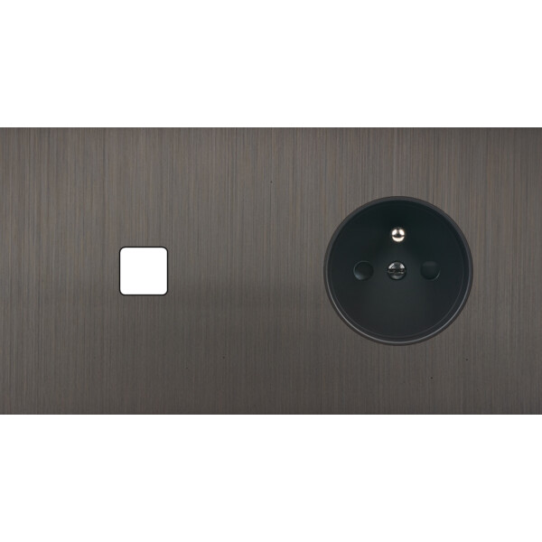 Façade Empreintes PLAN Canon de Fusil Double Horizontale 1 bouton PC M - Modelec - 261474M-E0