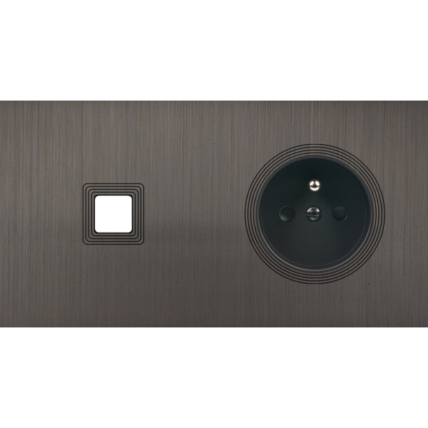 Façade Empreintes VOLUME Canon de Fusil Double Horizontale 1 bouton PC M - Modelec - 261474M-E1
